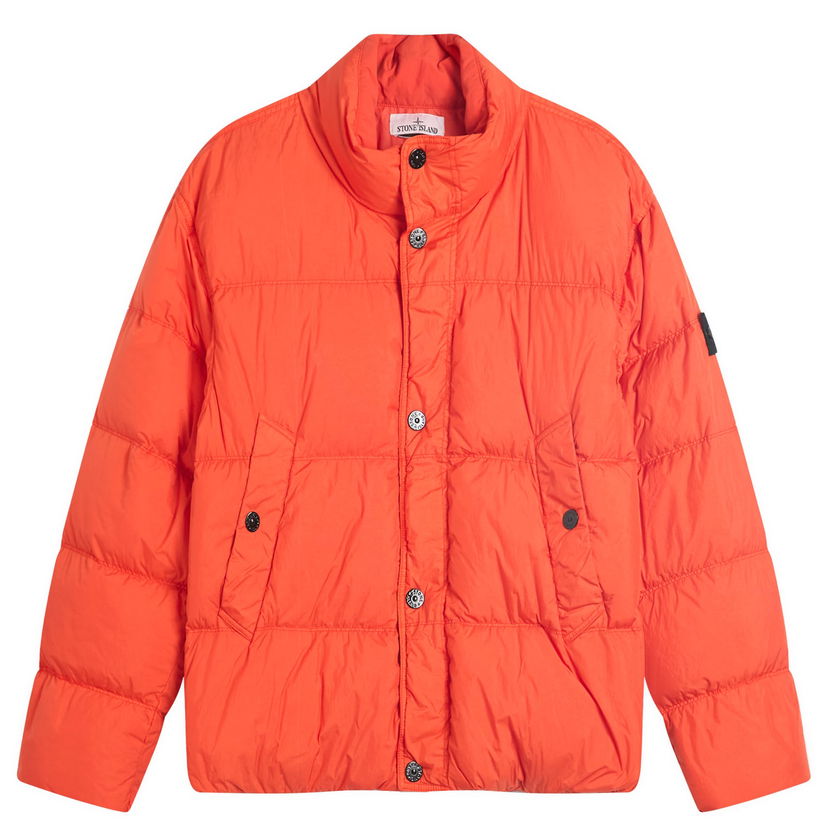 Puffer jakke Stone Island Men's Crinkle Reps Nylon Down Jacket, Size Medium Orange | K2S154100010-V0018