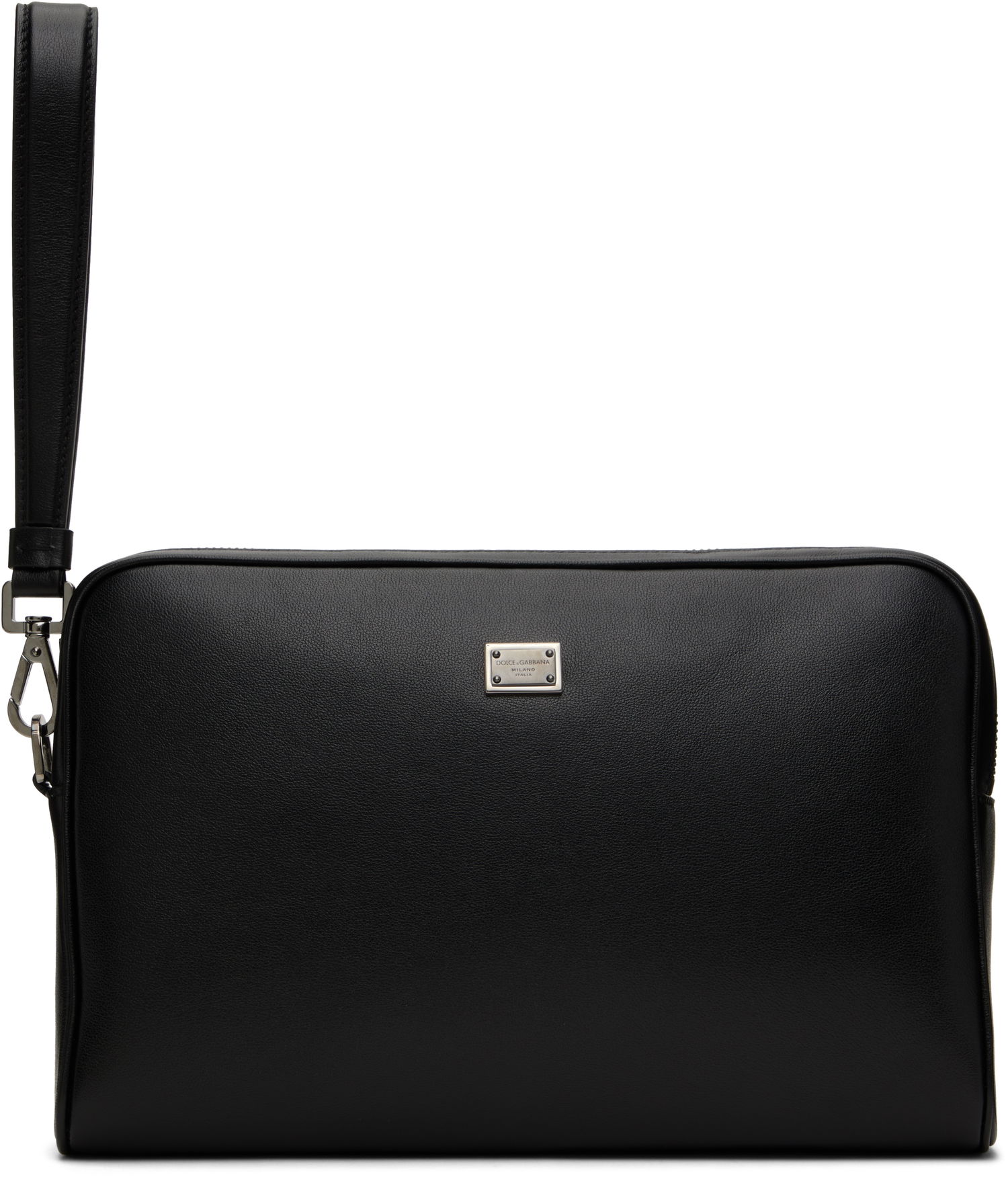 Håndtaske Dolce & Gabbana Dolce&Gabbana Calfskin Wristlet Pouch Sort | BM2441AV956, 0