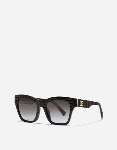 Solbriller Dolce & Gabbana New Arrivals Textured Crossed Sunglasses Sort | VG4512VP88G9V000, 1