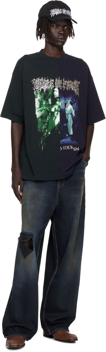 T-shirt VETEMENTS Vetements Cradle of Filth Cut-Up Oversized T-Shirt Sort | UCF76TR850EN, 3