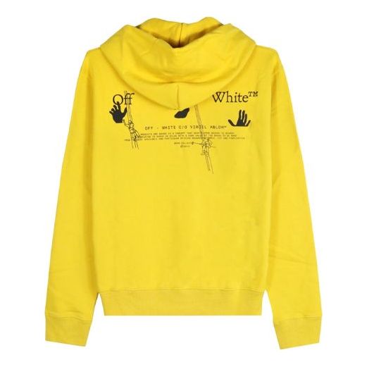 Sweatshirt Off-White Workers Logo Printing Pullover Hoodie Gul | OMBB034E20FLE0031810