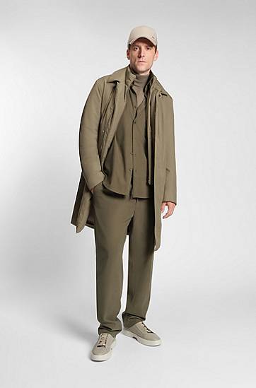 Skjorte BOSS Regular-fit shirt in baby corduroy Grøn | 50550679, 1