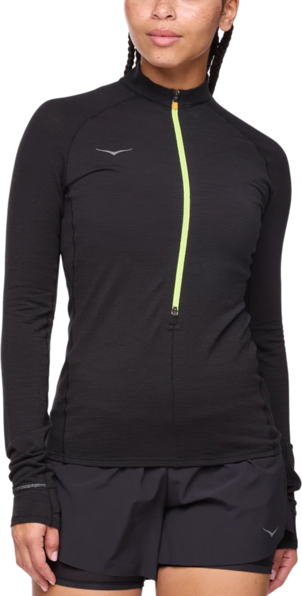 Sweatshirt Hoka One One Hoka BaseZip Long Sleeve Sort | 1156112-blk