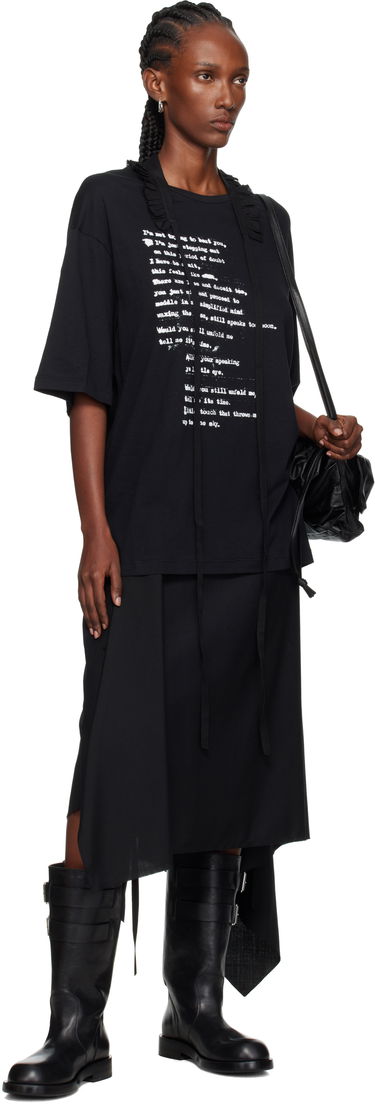 T-shirt Ann Demeulemeester Ann Demeulemeester Danvald High Comfort Graphic T-Shirt Sort | 2520-W-JTS06-54-C-FA206-099, 3