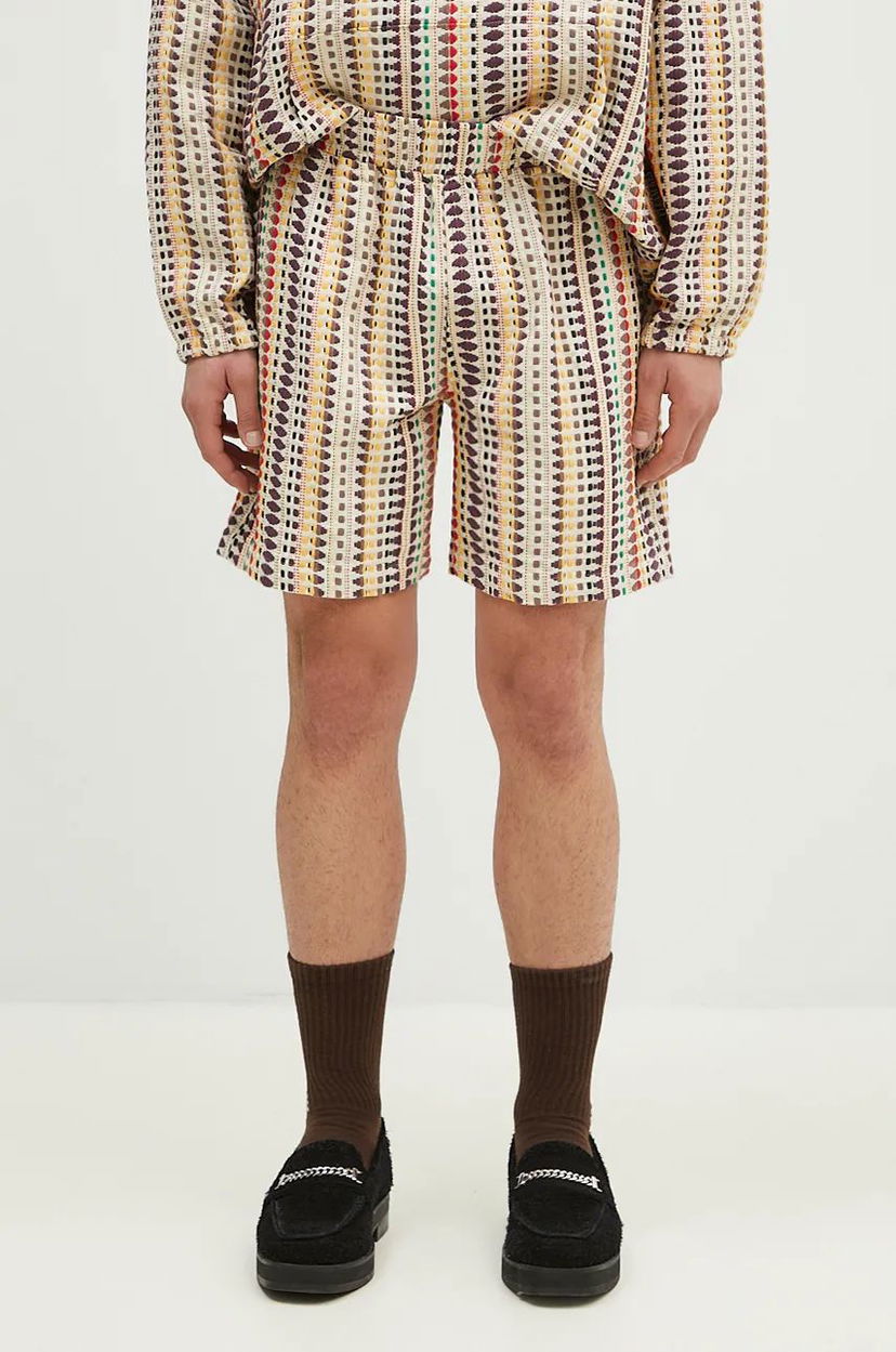 Shorts Pleasures Stitch Patterned Shorts Beige | P24F053