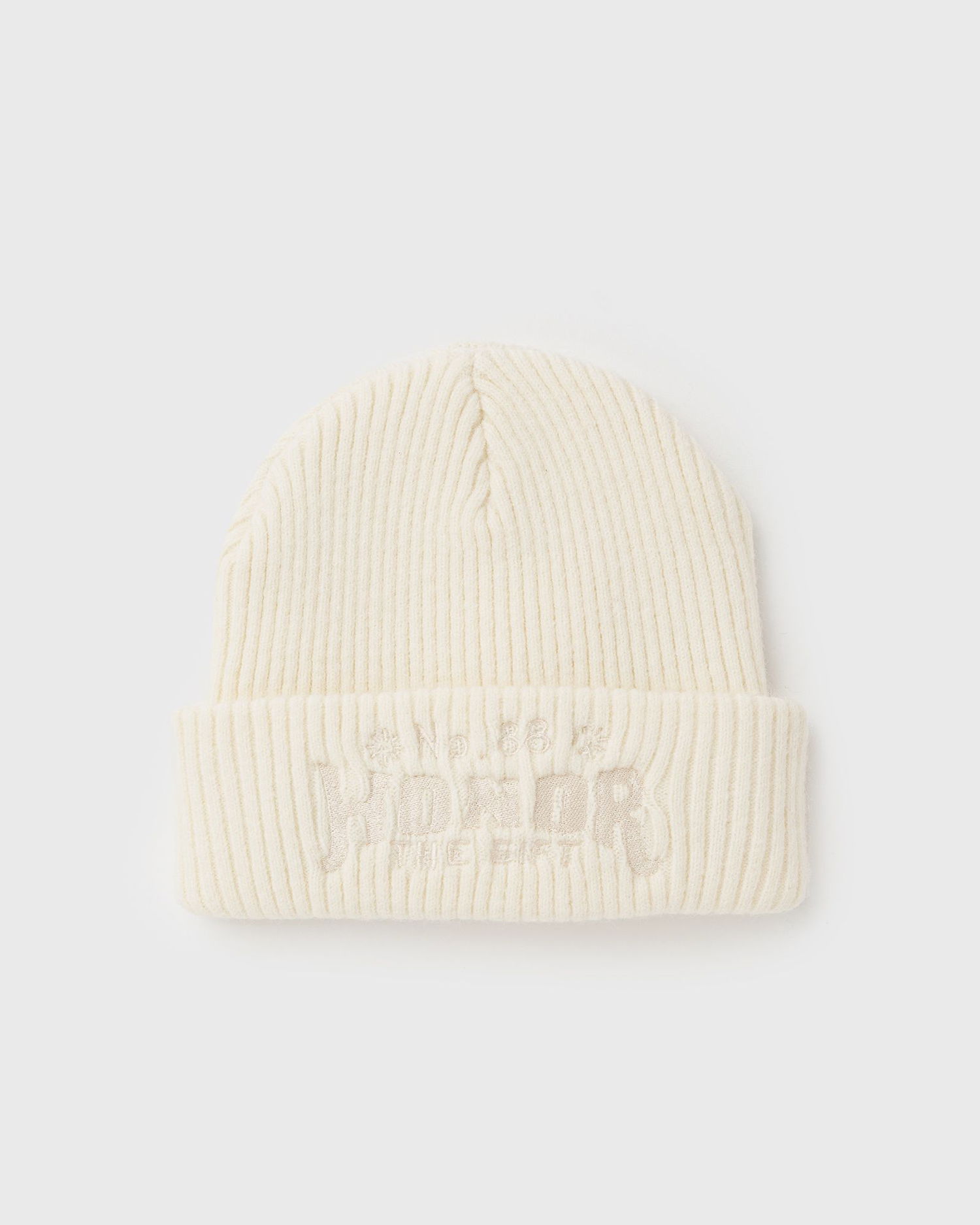 Beanie Honor The Gift NO.88 HONOR Ribbed Beanie Hvid | HTG250376-BONE, 0