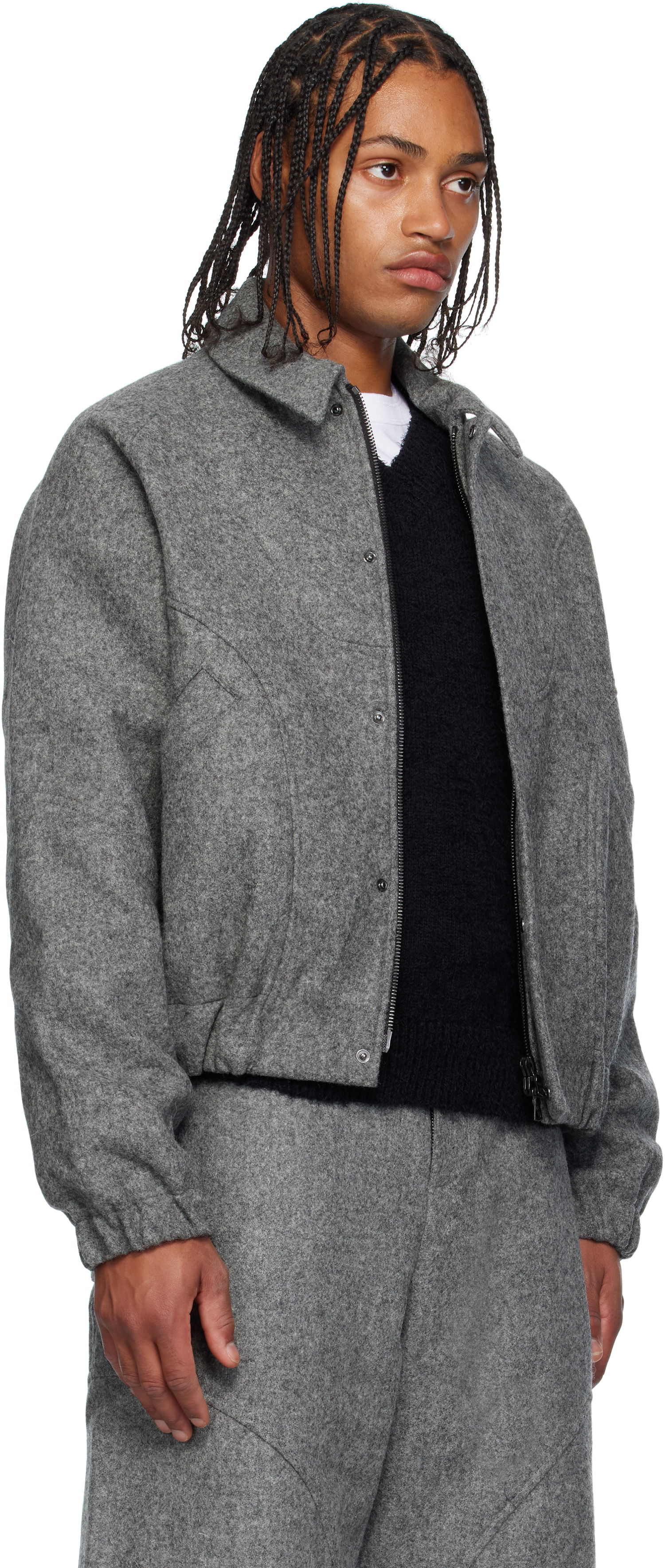 Jakke sage NATION SAGE NATION Jiji Wool Jacket Grå | S052 JIJI JACKET WOOL MARL GRE, 1