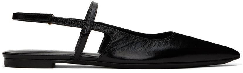 Tøj BY FAR BY FAR Jess Slingback Ballerina Flats Sort | 22SSJESFBLGLS