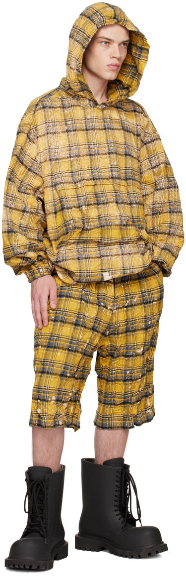 Shorts We11done We11done Crinkled Check Shorts Gul | WD-PT1-23-254-U-YE, 3