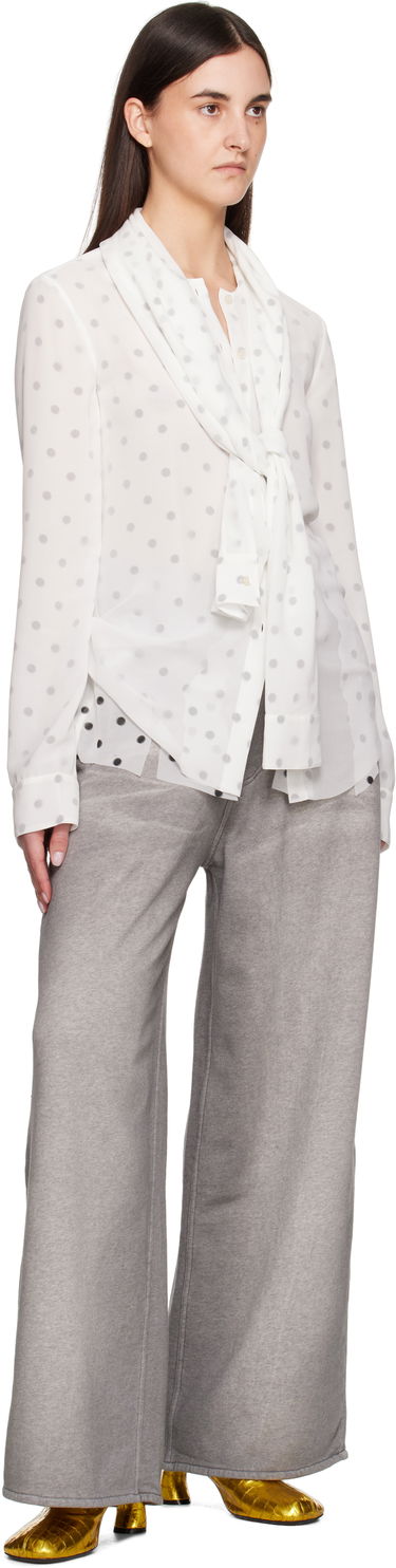 Skjorte Acne Studios Acne Studios Layered Polka Dot Blouse Hvid | AC0721-, 3