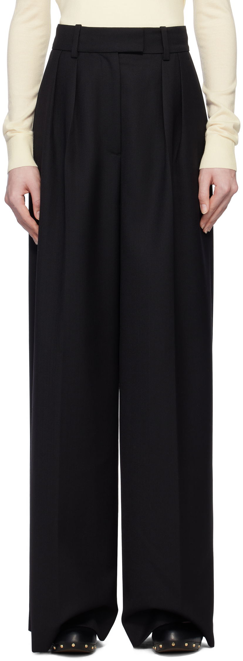 Bukser Anine Bing Anine Bing Lou Wide Leg Trousers Sort | A-03-10389-BLK26
