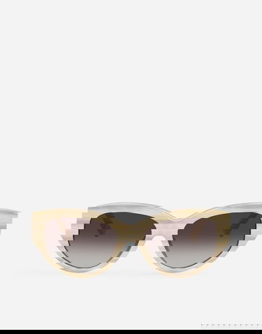 Solbriller Dolce & Gabbana Dg Crossed Striped Cat-Eye New Arrivals Beige | VG4514VP48G9V000, 0