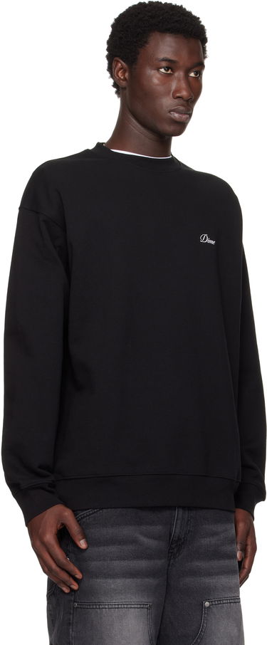 Sweatshirt Dime Dime Cursive Small Logo Crewneck Sweatshirt Sort | DIMESU2538BLK, 1