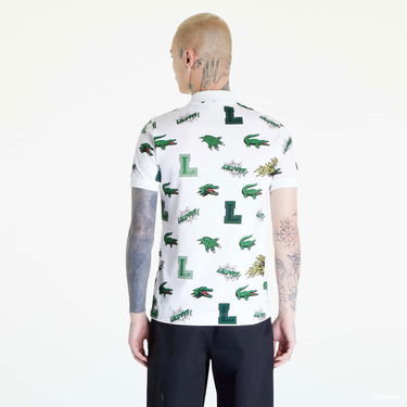 Polo skjorte Lacoste Holiday Crocodile Print Polo Shirt Hvid | PH1464 SBH, 4