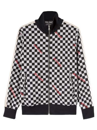 Jakke Palm Angels Jacquard Damier Classic Track Jacket Sort | PMBD001F22FAB0041025
