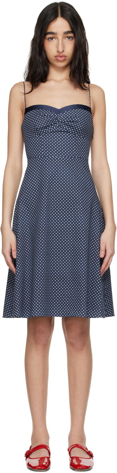 Kjole GUIZIO Guizio Margaux Polka Dot Midi Dress Mørkeblå | S25422W089, 0