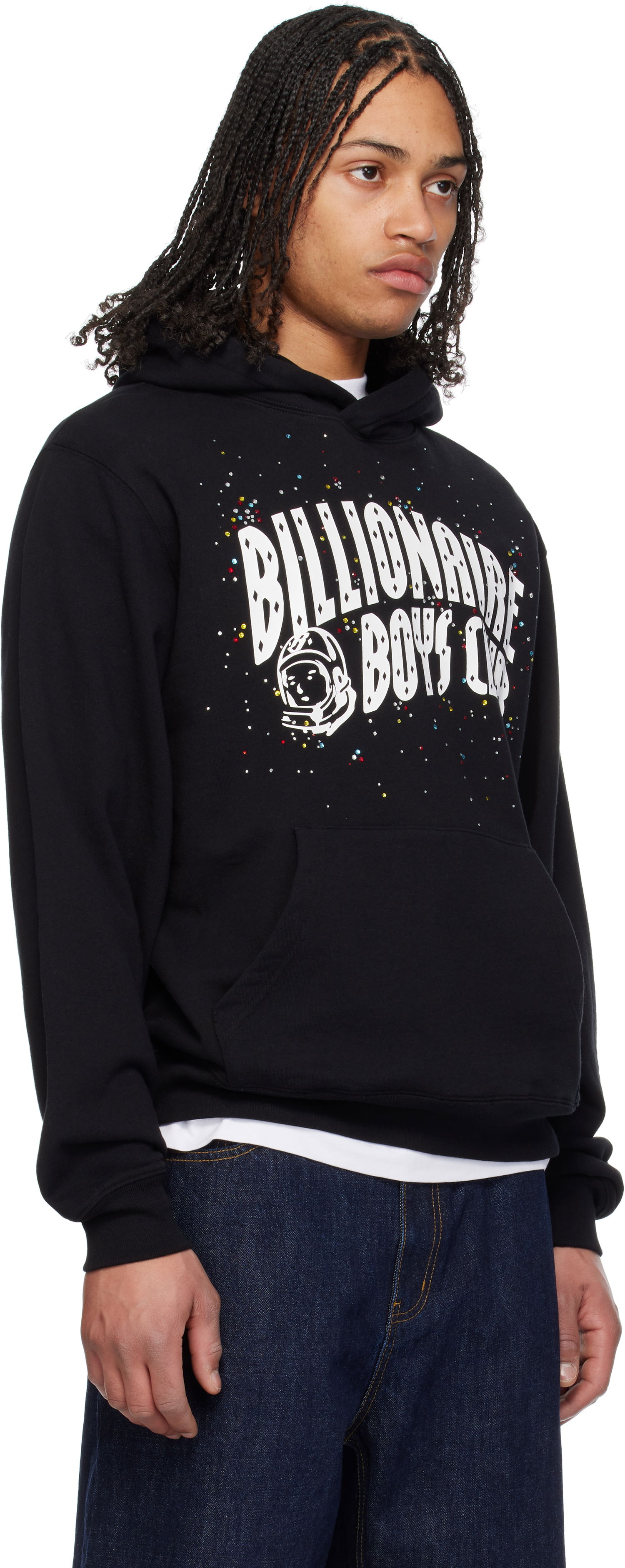 Sweatshirt BILLIONAIRE BOYS CLUB Billionaire Boys Club Embellished Arch Logo Popover Hoodie Sort | B25141, 1