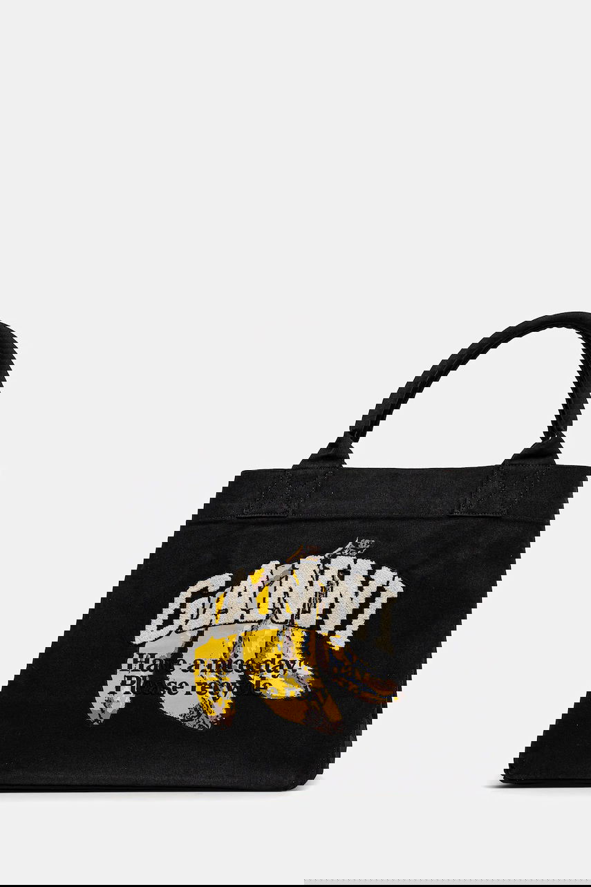 Mulepose GANNI GANNI Shopper XXL Pocket Banana Print Tote Bag Sort | A6896, 0