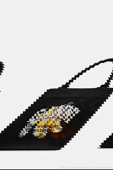 Mulepose GANNI GANNI Shopper XXL Pocket Banana Print Tote Bag Sort | A6896, 0