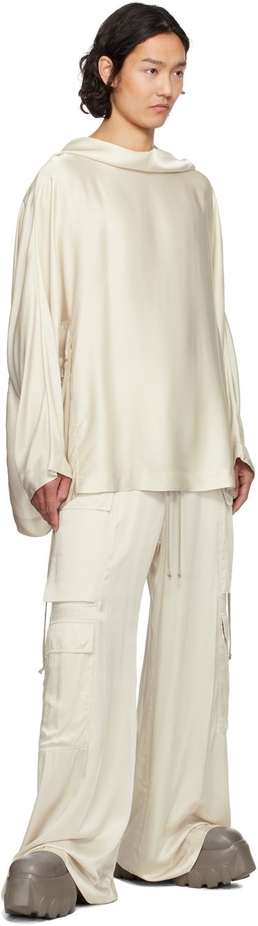 Cargo bukser Rick Owens Rick Owens Hollywood Cargobelas Silk Cargo Pants Beige | RR01E5339 SCH, 3