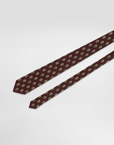 Tilbehør Dolce & Gabbana Dolce & Gabbana Heraldic Shields Jacquard Tie Bourgogne | GT147EG0JSER5232, 2