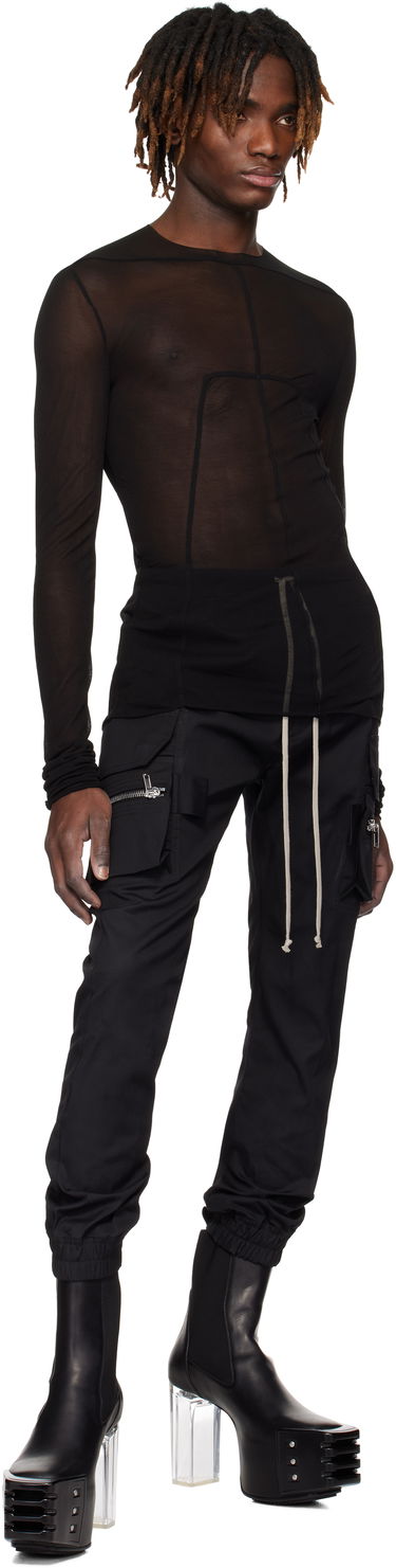 T-shirt Rick Owens Rick Owens Hollywood Edfu Mesh T-Shirt Sort | RU01E5271 JCR, 3