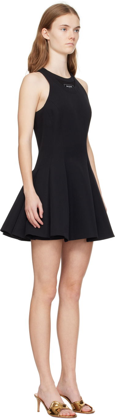 Kjole Balmain Balmain Flared Pleated Mini Dress Sort | EF1R5087ME54, 1