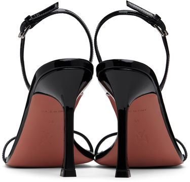 Skopleje Amina Muaddi Amina Muaddi Maya Slingback Heeled Sandals Sort | MAYA SLINGBACK PATENT, 1