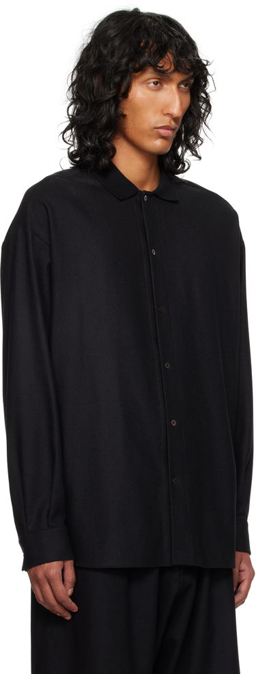 Skjorte The Row Oversized Wool Shirt Sort | 827-W3301, 1