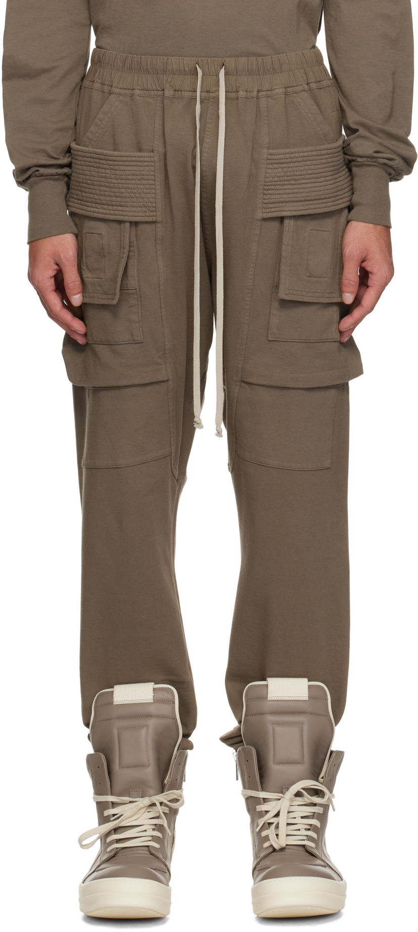 Cargo bukser Rick Owens Rick Owens DRKSHDW Hollywood Creatch Drawstring Cargo Pants Brun | DU01E3376 RIG