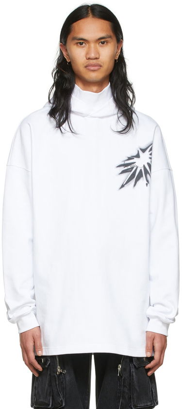 Sweatshirt We11done Graphic Print Cotton Turtleneck Hvid | WD-TH1-22-702-U-WH, 0