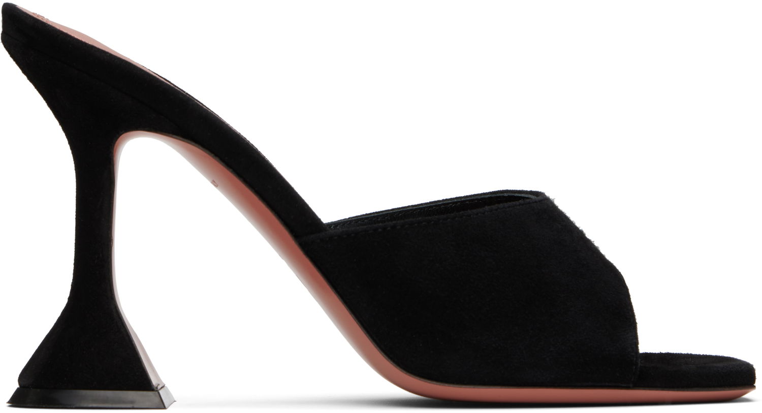 Skopleje Amina Muaddi Amina Muaddi Lupita Suede Heeled Sandals Sort | LUPITA SLIPPER CL SUEDE, 0