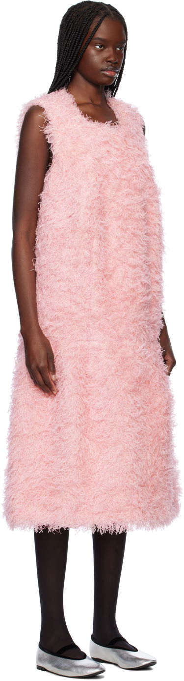 Kjole Comme des Garçons Comme des Garçons Sleeveless Faux-Fur Midi Dress Lyserød | GO-O005-051-1, 1