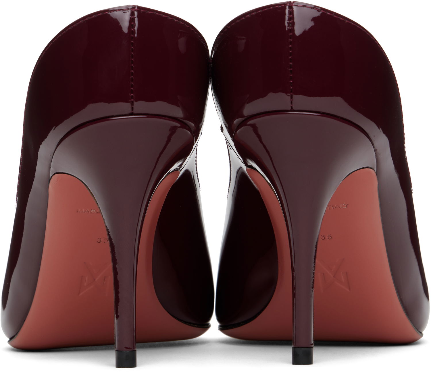 Sneakers og sko Amina Muaddi Patent Leather Pumps Bourgogne | ANOK MULE PATENT, 1