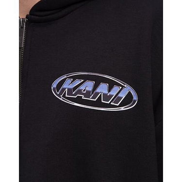Sweatshirt Karl Kani Karl Kani Woven Signature Chrome Zip Hoodie Sort | KK-60220175, 1