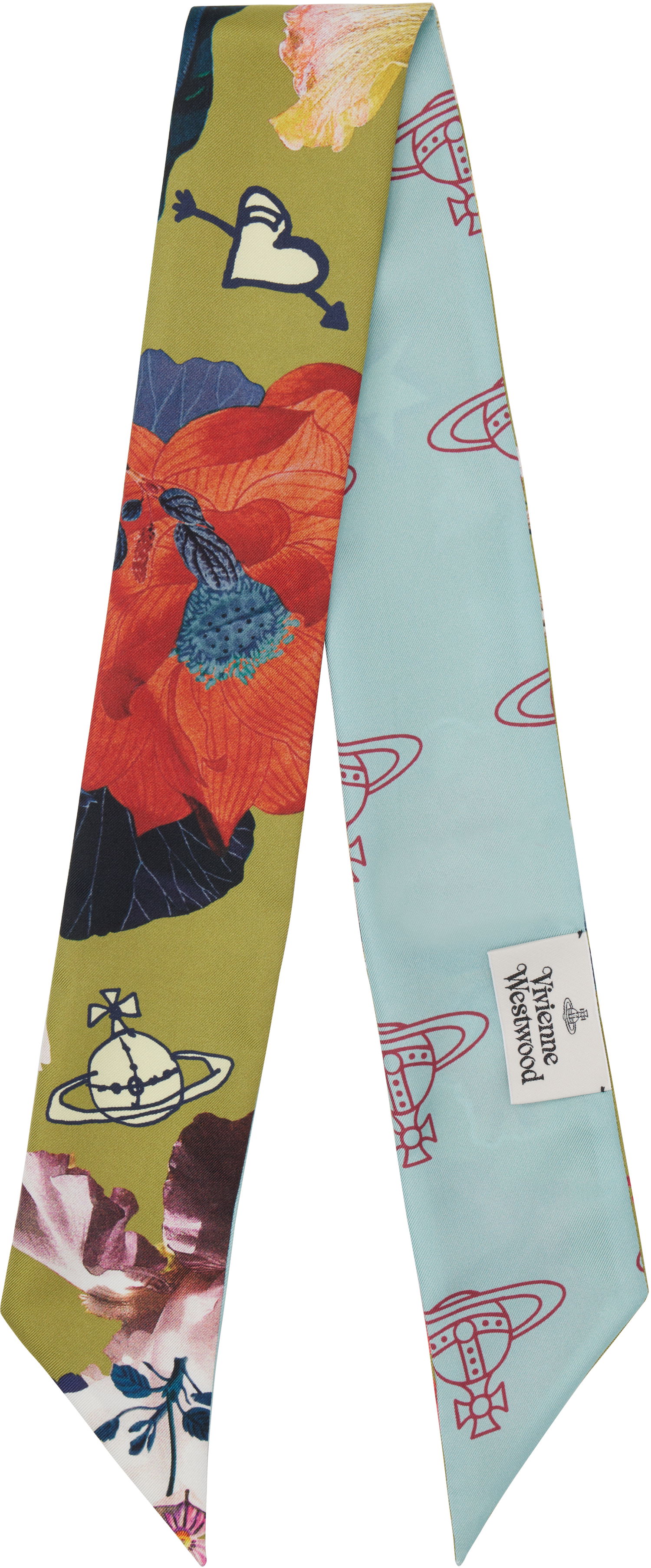 Tørklæde Vivienne Westwood Floral Print Scarf Blå | 8103014Y-W00YZ-, 0