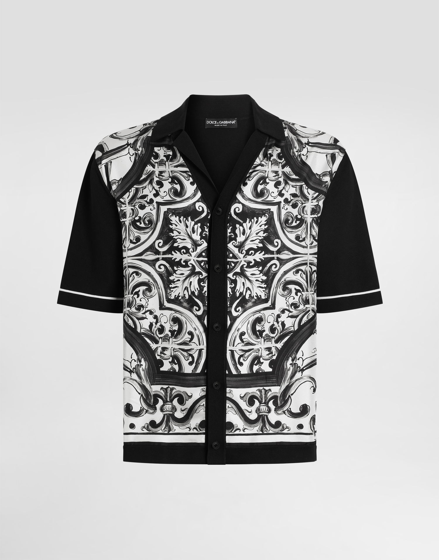 Skjorte Dolce & Gabbana Dolce & Gabbana Majolica-Print Oversized Shirt Sort | GXVC0TJFMZGHY5DQ, 0