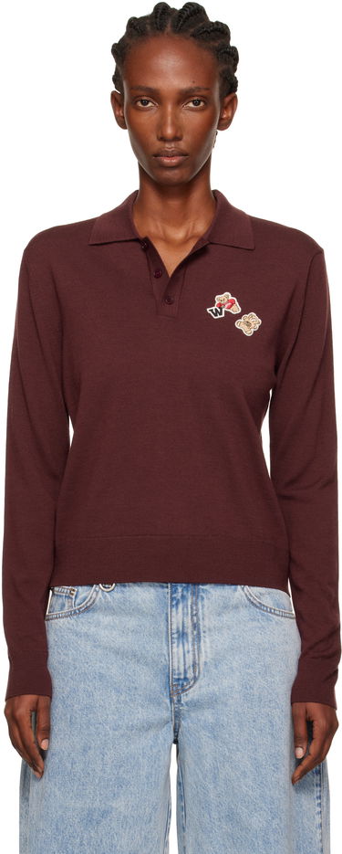 Polo skjorte We11done We11done Double Patched Knit Polo Bourgogne | WD-KT2-25-679-W-WN, 0