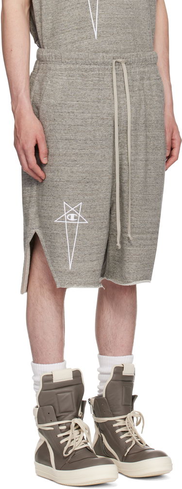 Shorts Rick Owens Rick Owens Champion Edition Beveled Pods Shorts Grå | CM01E1687 CHMJ MELANGE JERSEY, 1