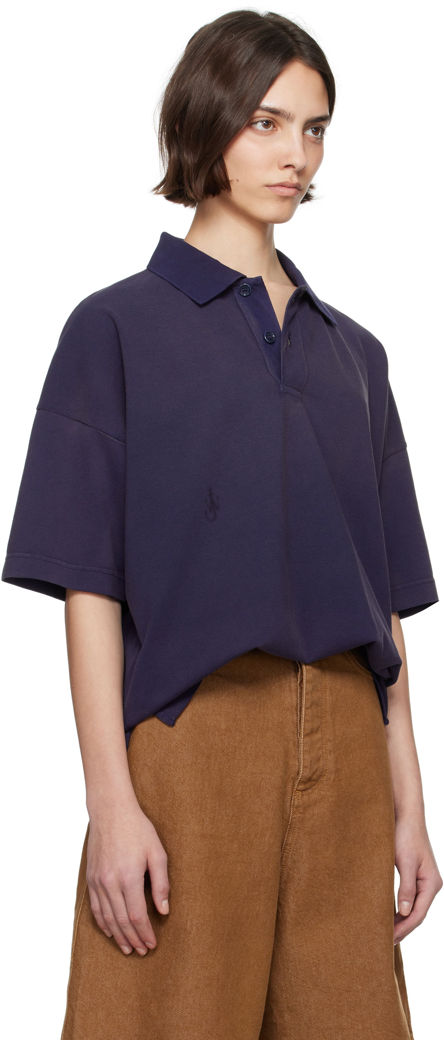 Polo skjorte JW Anderson JW Anderson Anchor Print Polo Mørkeblå | JO0269-PG1808, 1