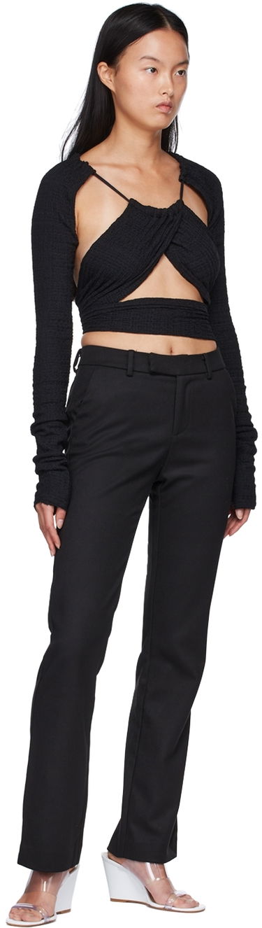 Bukser GUIZIO Guizio Polyester Straight-Leg Trousers Sort | DGH20P885, 3