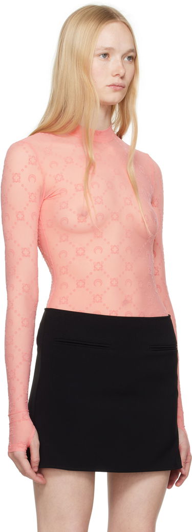 T-shirt Marine Serre Monogram Mesh Highneck Top Grå | WTO388A CJER0005, 1