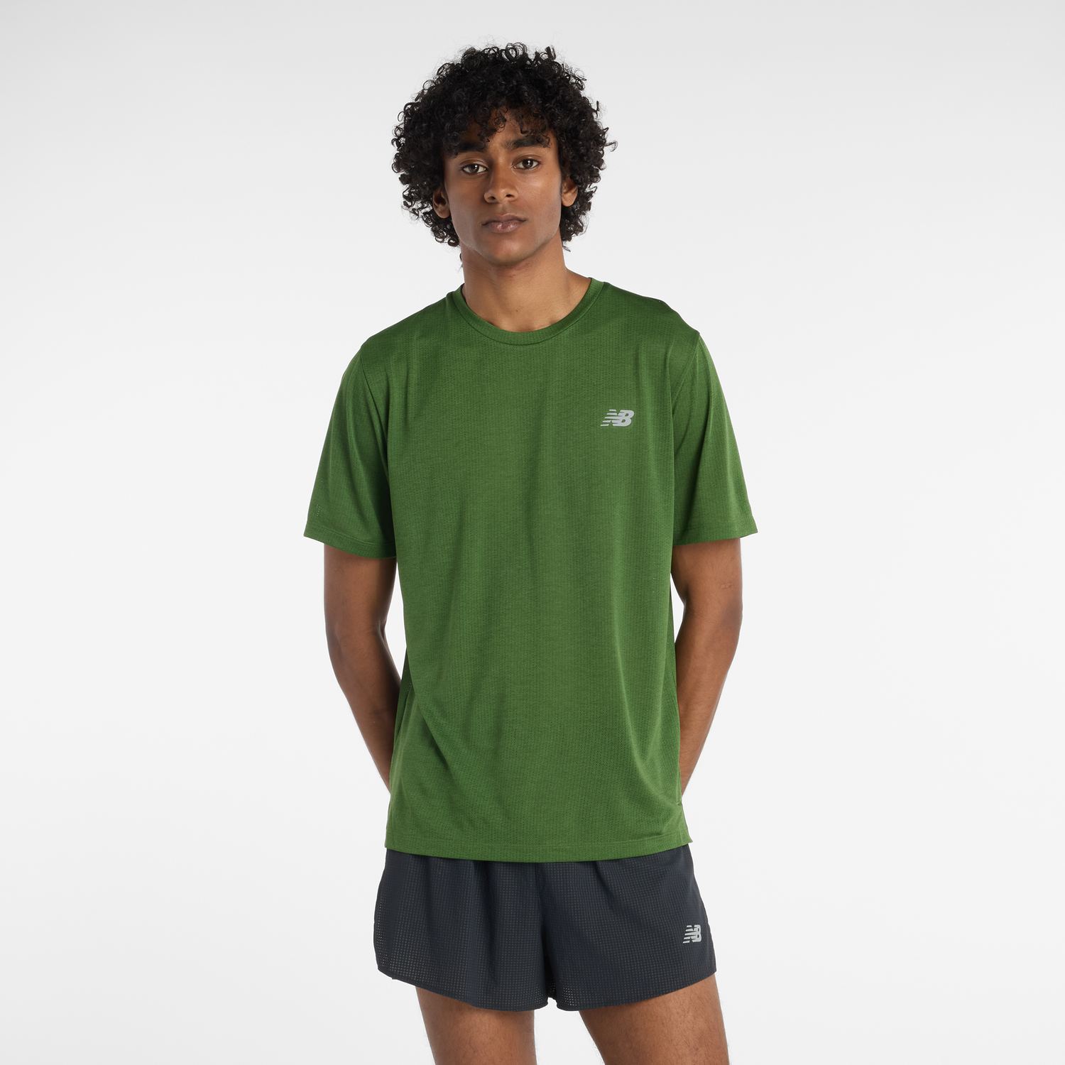 T-shirt New Balance Textured Performance Crew Neck T-Shirt Grøn | NBMT41253DAA, 0