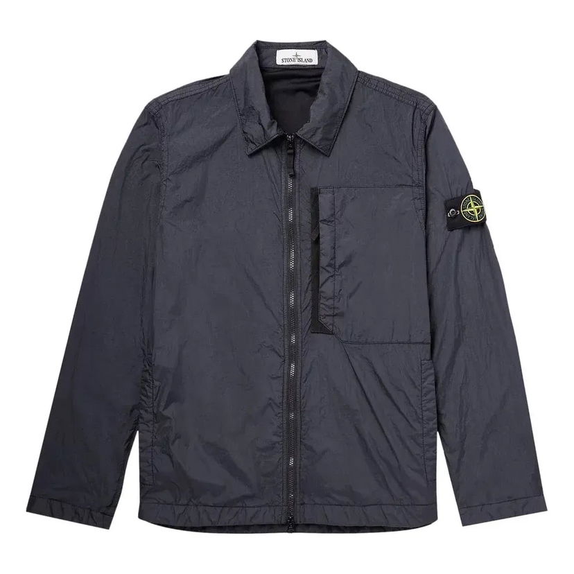 Vindjakke Stone Island Compass Patch Collared Zip Up Jacket Sort | 791510723-V0020
