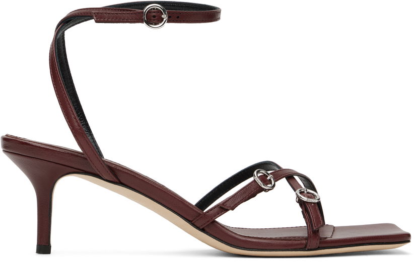 Skopleje Aeyde Aeyde Libby Leather Kitten Heel Sandals Bourgogne | A11-HS-GAIS55TB172-SS25-955-007