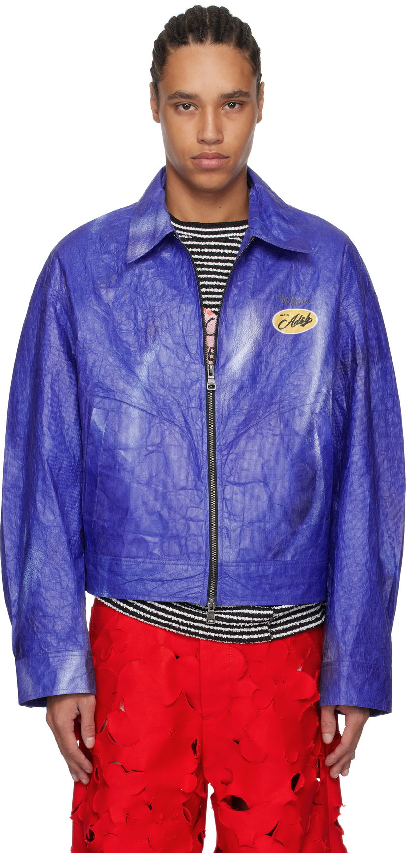 Bomberjakke Andersson Bell Andersson Bell Wilson Printed Tyvek Jacket Blå | awa689u