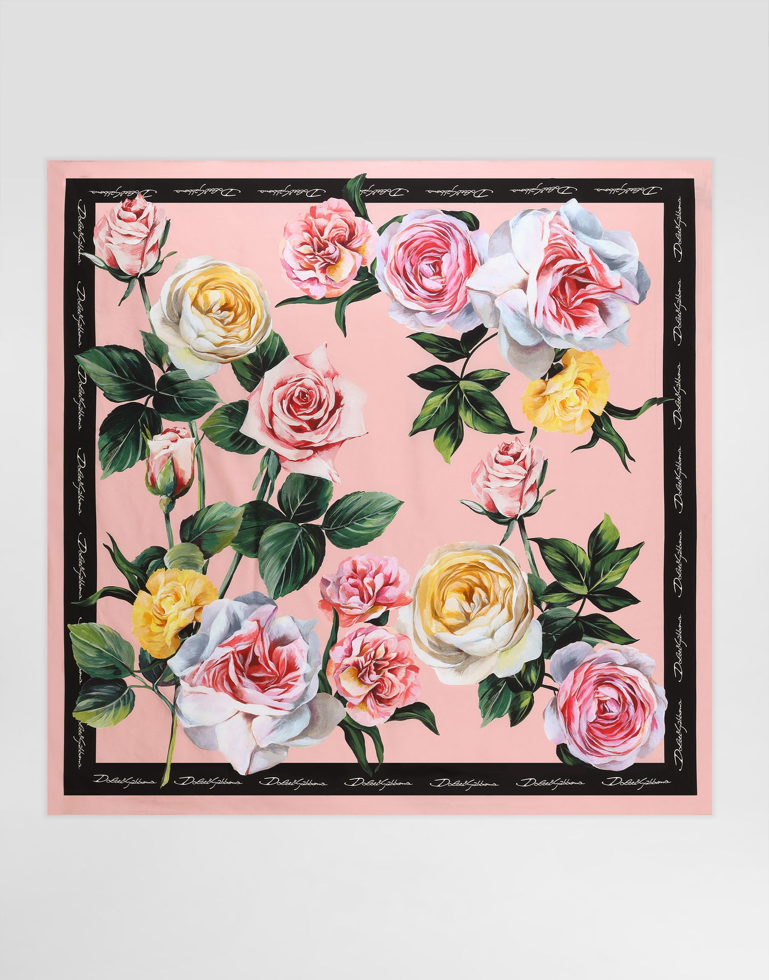 Tørklæde Dolce & Gabbana Dolce & Gabbana Rose and Peony Print Silk Twill Scarf Lyserød | FN090RGDCUIHF5IY, 0