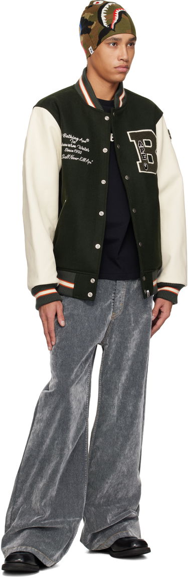 Bomberjakke BAPE A Bathing Ape Varsity Bomber Jacket Grøn | 001HJK801001M, 3