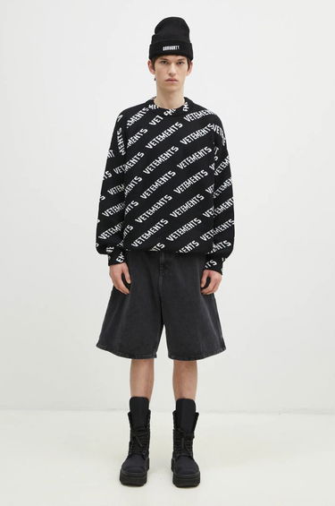 Sweater VETEMENTS VETEMENTS Monogram Warm Knit Sweater Sort | UA66KN150B, 4
