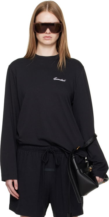T-shirt Fear of God ESSENTIALS Classic Fit Long Sleeve T-Shirt Sort | 125SP255880FW, 0